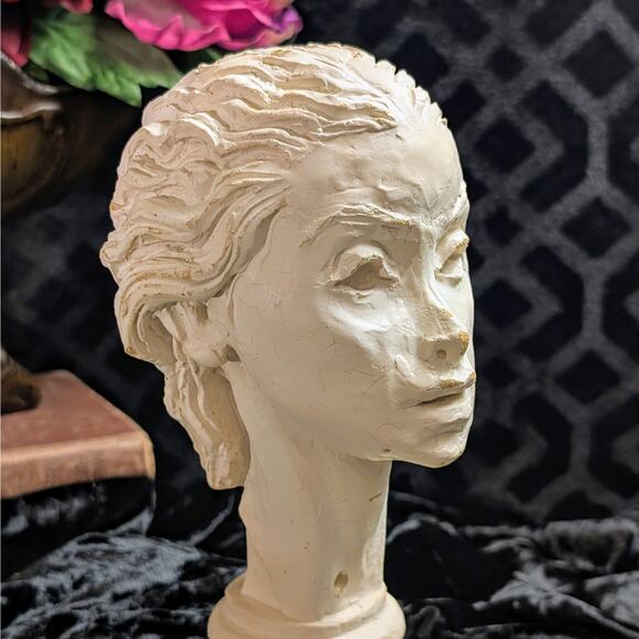 RARE Fred Press Vintage Mid Century Bust Sculpture, Goddess Circe as Child Youth - Picture 7 of 10